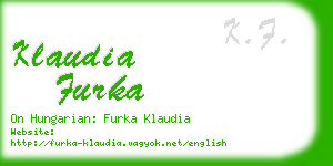 klaudia furka business card